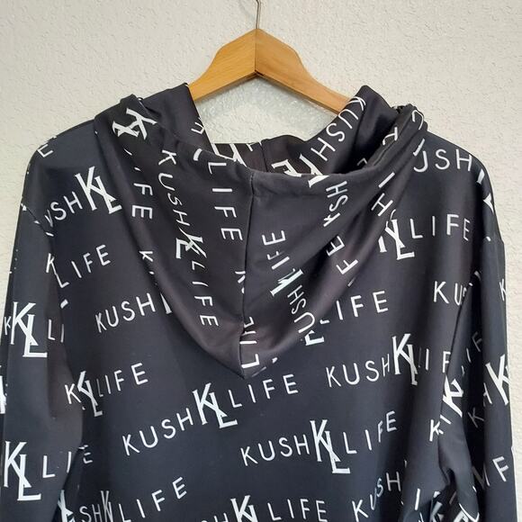 Kush Life Black Zip Hoodie Size L - Picture 9 of 11